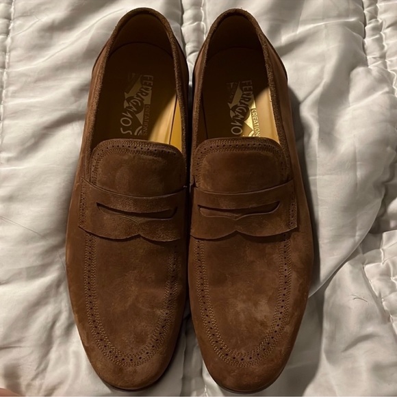 Salvatore Ferragamo Brown Suede Loafers Sz 10.5 main image 4